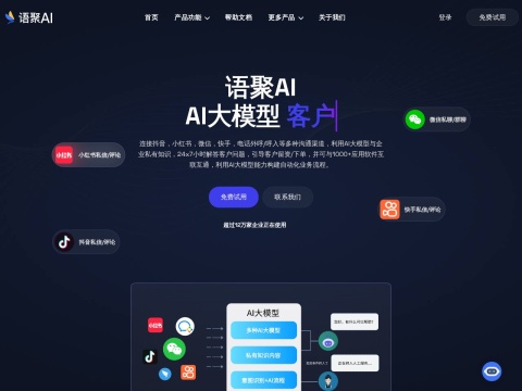 语聚AI:全渠道AI营销助手|连接抖音,小红书，微信，快手等多个平台AI自动获客